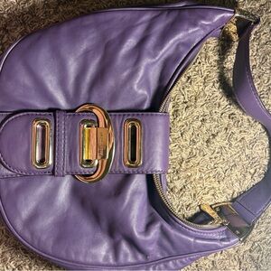 Michael Kors Purple Hobo Bag with Gold Accents